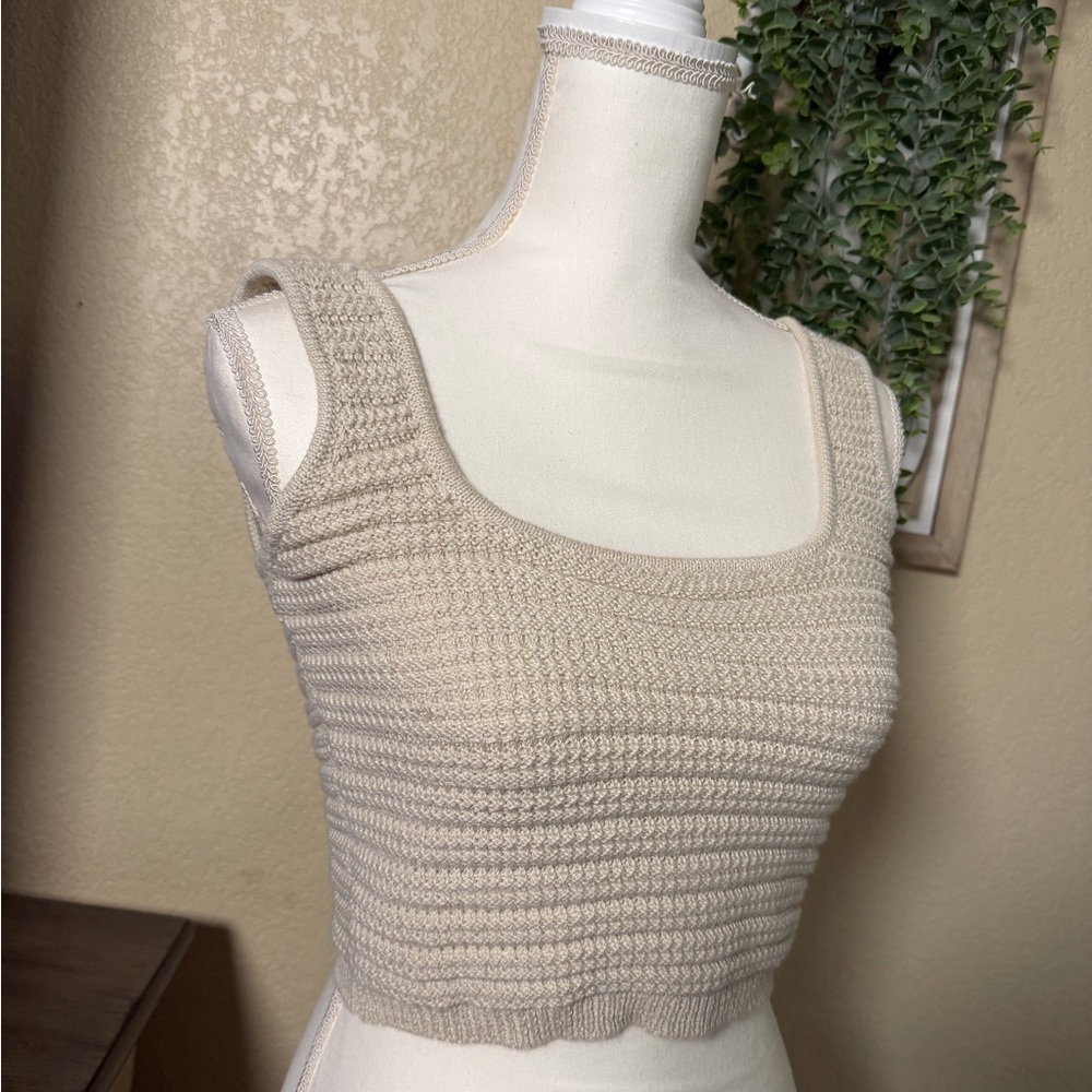 Workshop Republic Clothing Cream Knit Crop Top